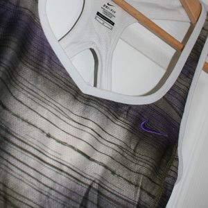 NIKE Green & White Running Tank Women's Medium